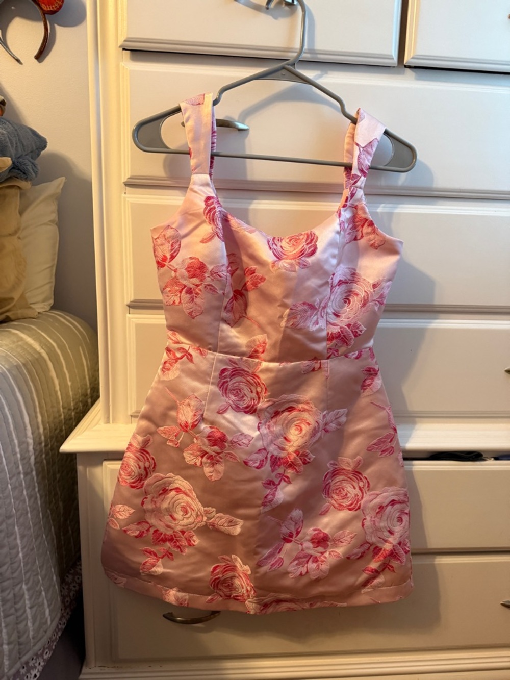 Lulu's Pink Floral Mini Dress